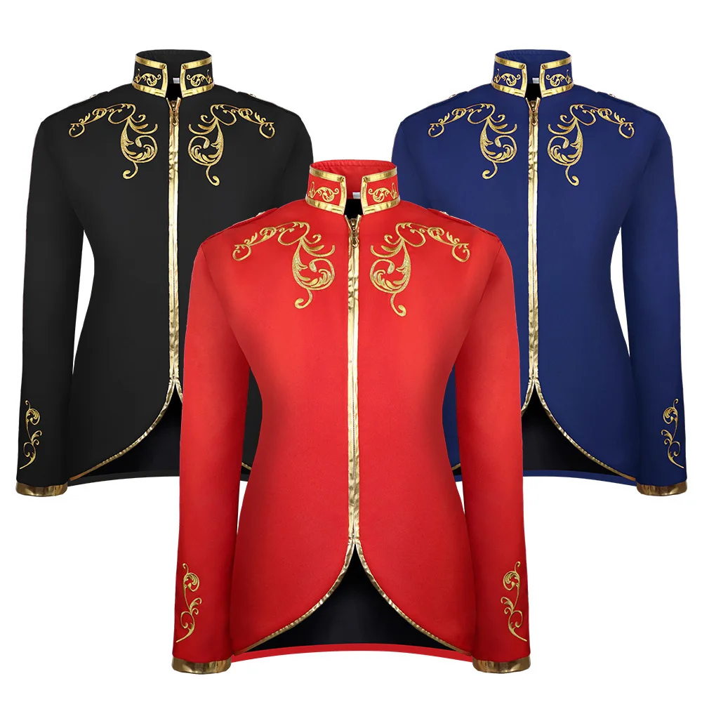

2025 New Men's Fashion Medieval Court Prince Jacket Top Gold Embroidery Suit Sports Jacket