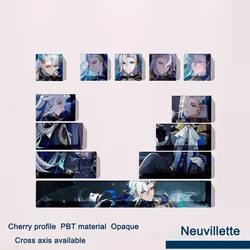 Genshin Impact PBT Keycap Cherry Profile For Mechanical Keyboard Dye Sublimation Cute Anime Gaming Backlight DIY 12 Key Caps Set
