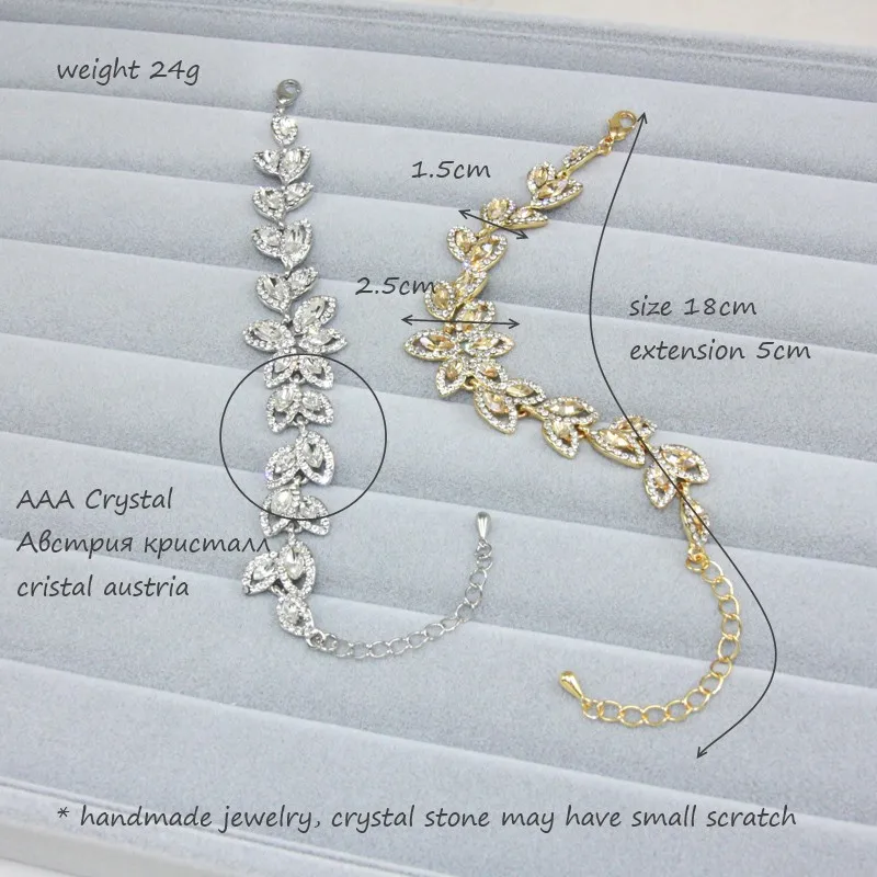 Clearance / Bridal Bracelets for Bridesmaids Flower Wedding Bracelets Gold Plated CZ Crystal Wedding Jewelry bransoletka brtj88