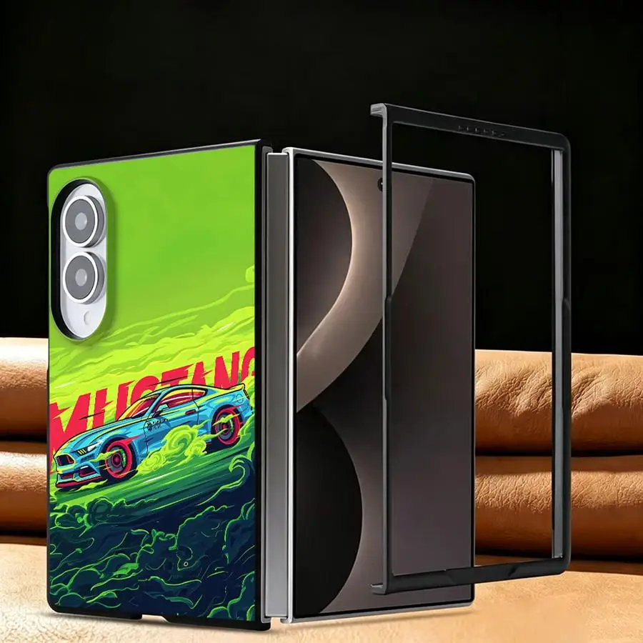 Case for Samsung Galaxy Z Fold 8 ZFold8 Z Fold8 Wide ZFold Wide Luxury Phone Cover Green Car