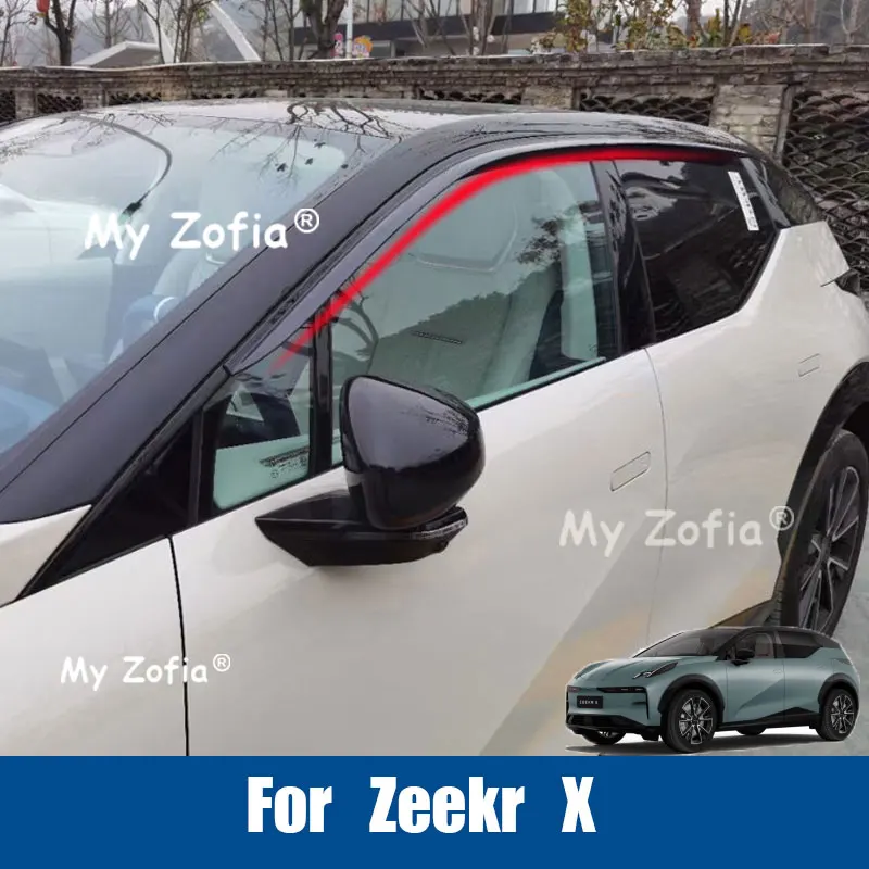 

For Zeekr X 2026 2027 Window Rain Guards Car Side Door Anti-Rain Deflectors Matte Black Smoke Weatherproof Shield Accessories