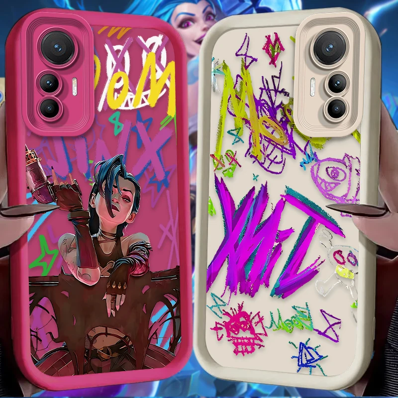 Arcanes J-Jinx Graffiti Phone Case for Xiaomi 14T 11T 12T 13T 13 12 11 Lite 5G NE POCO X6 X5 F6 F5 F3 X4 GT X3 NFC M5S M6 Pro 4G