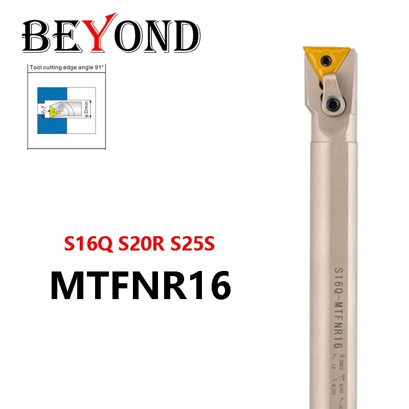 

BEYOND MTFNR S16Q-MTFNR16 S20R-MTFNR16 S25S-MTFNR16 Внутренний держатель инструмента для токарного станка Твердосплавные пластины TNMG Хвостовик с белым никелевым покрытием