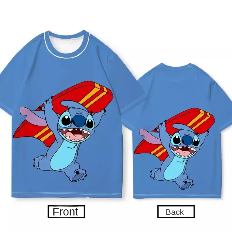 

Y2K одежда женская одежда Kawaii Lilo Stitch футболка детская футболка с рисунком стежка для взрослых и детей летние модные футболки ﻿