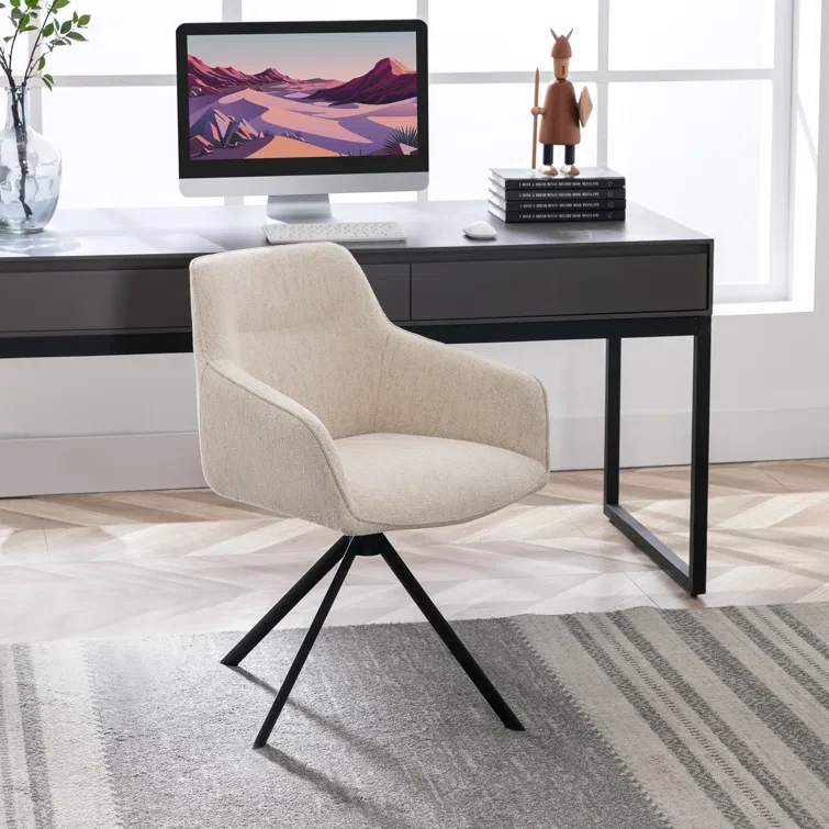 #Modern Luxury Comfortable Design Fabric Upholstered Swivel Accent Chair With X-shaped Matte Black Metal Base No Reviews Yet