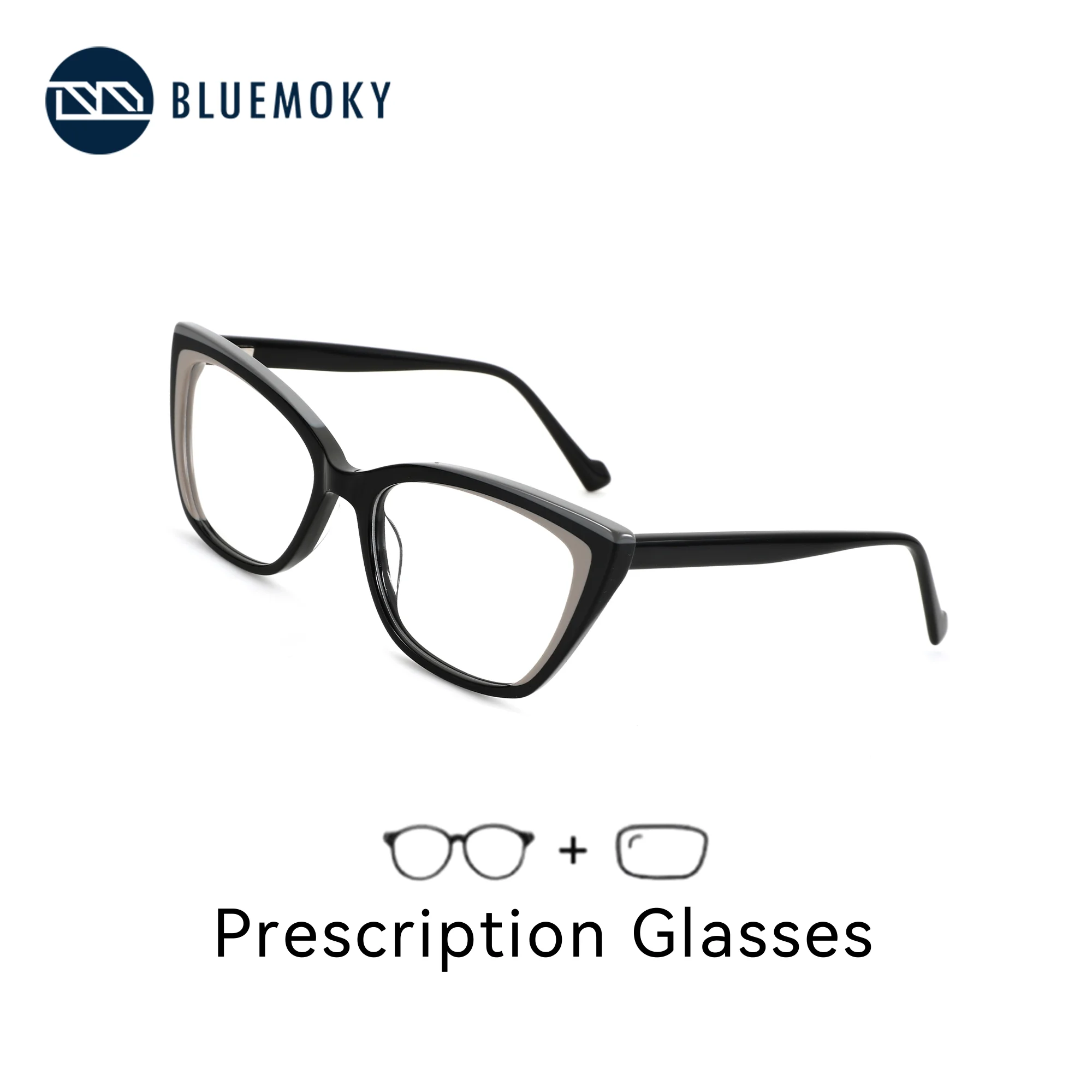

Очки BLUEMOKY S размера с ацетатной оправой в форме бабочки для женщин, прогрессивные мультифокальные оптические линзы, очки для коррекции близорукости