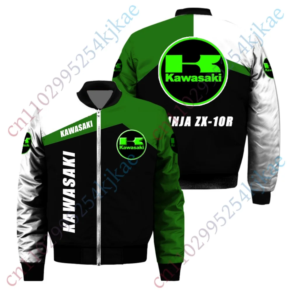 

Kawasaki Jacket For Men Winter Clothing Bomber Jacket Harajuku Baseball Uniform Lightweight Men's clothing Thick Coat Streetwea