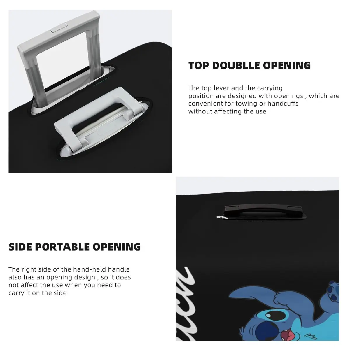 Protezione per valigia con copertura per bagagli da viaggio anime Cartoon Lovely Stitch, adatta per bagagli da 18-32 pollici