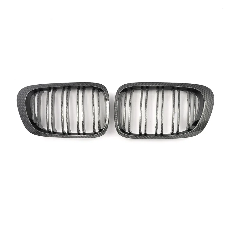 Front Kidney Grille Pair For BMW E46 323Ci 325Ci 330Ci 1999-2003 Carbon Look ABS