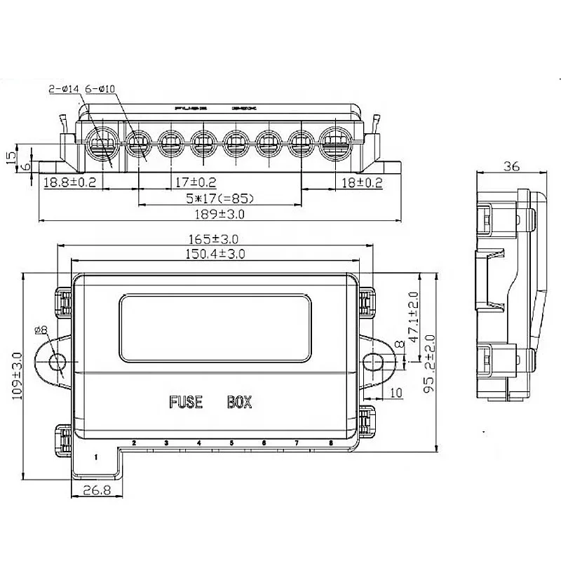 12V 32V 48V Fuse Block Durable MIDI 7 Way 1PCS ANM FUSE AND 7 PCS ANS Fuse Block Box Holder for RV Car Boat Bus Accessory