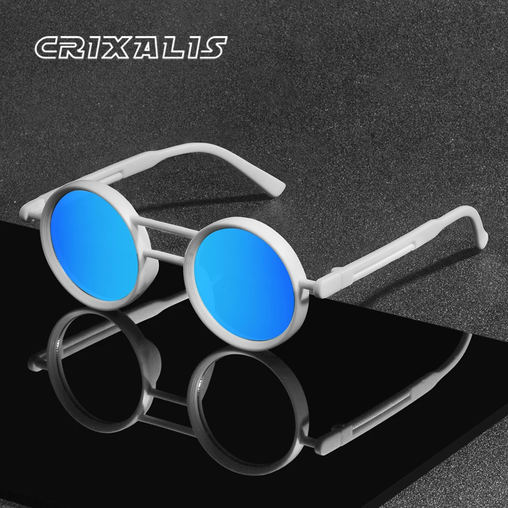CRIXALIS Runde Retro-Sonnenbrille für Damen, verschiedene Farben zur Auswahl, für Partys, Reisen, Urlaub, modische Sonnenbrille UV400