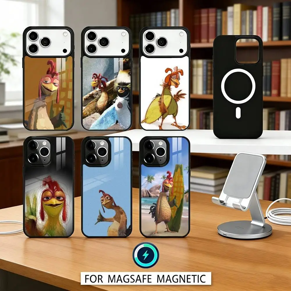 

FUNNY C-Chicken J-Joe Surf Phone Case For iPhone17,16,15,14,13,12,Pro,Max,Magnetic For Magsafe Wireless Charging