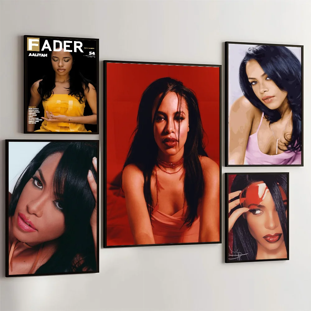 Singer A-Aaliyah Vintage Posters Sticky Vintage Room Home Bar Cafe Decor Kawaii Room Decor