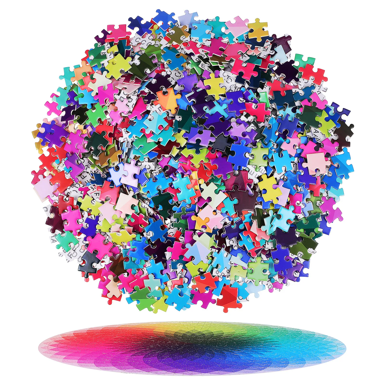 Round Rainbow Puzzle Child Puzzles for Adults Gradient Paper Challenge Brain Teaser