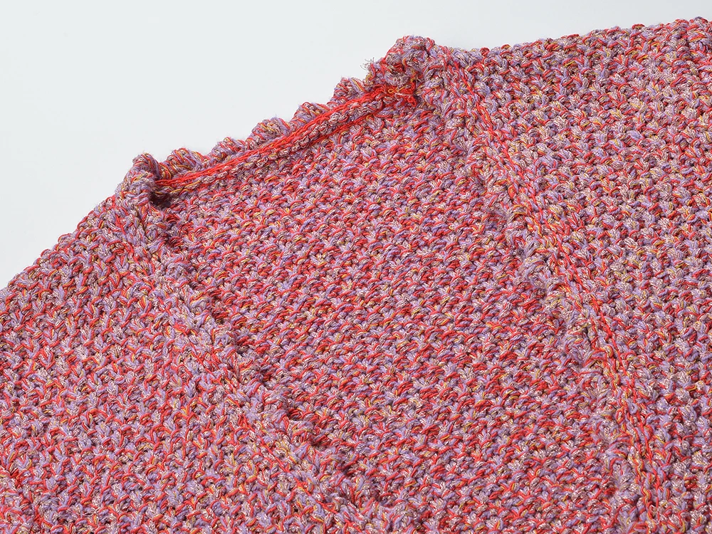 Version haut de gamme M Home Lipsti couleur dentelle mince vêtements d'extérieur printemps été nouveau ort rose Long Sve tricoté ouvert Cardigan haut