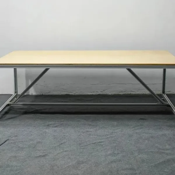 

Aluminum Ocean Panel Birch Workbench Computer Designer Desk Modern Long Desk Industrial Style