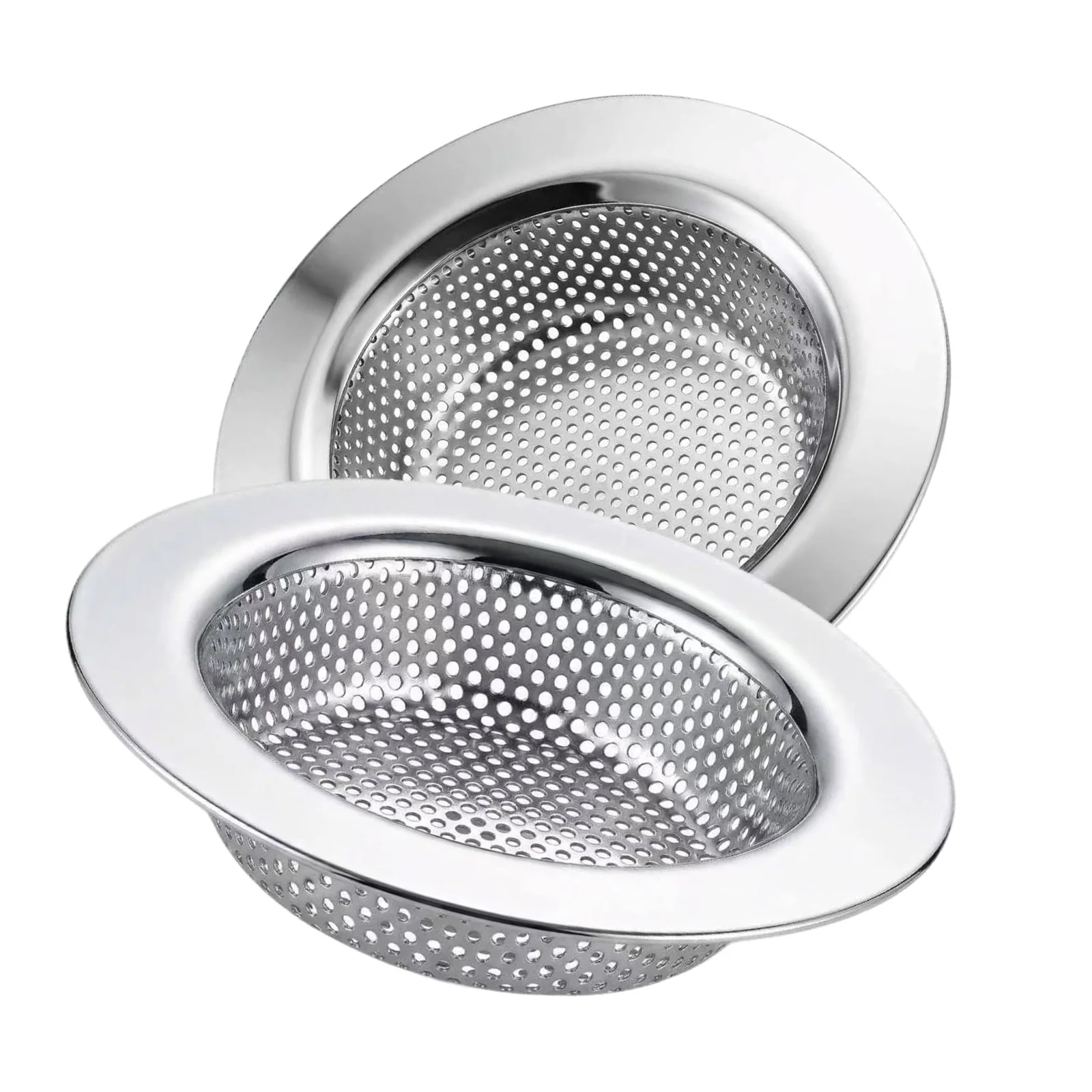 Kitchen Sink Drain Filter Basket, Stainless Steel Food Waste Strainer for Sink Drain, Fits 6.5-7.3cm & 10.5-11cm Drain Opening