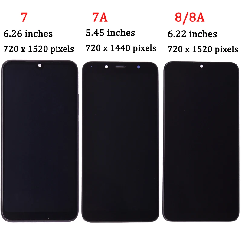 Panel digitalizador de pantalla táctil, piezas de repuesto para Xiaomi Redmi 8, LCD 7A, Xiaomi Redmi 7