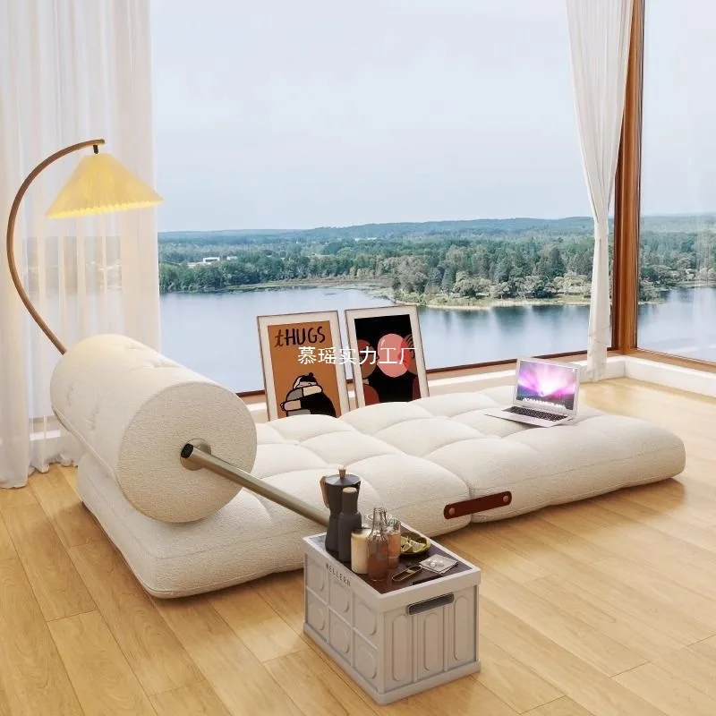 Small apartment folding dual-purpose lunch break sofa bed bedroom can lie down and sleep rental room lazy tofu block sofa