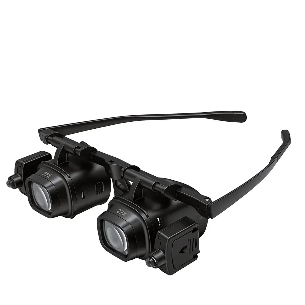 2X 6X 10X 24X Uhrenreparaturlupe Juwelier-Vergrößerungsglas Mehrfachvergrößerung Doppellupe Brillen mit LED-Beleuchtung – Detail 25