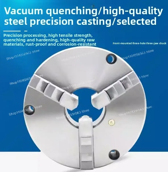 K11-160A 3 Jaw 6 Inch Hardened Steel Lathe Chuck Self-Centering Safety Chuck Key Reversible Tool for Drilling Milling Machine