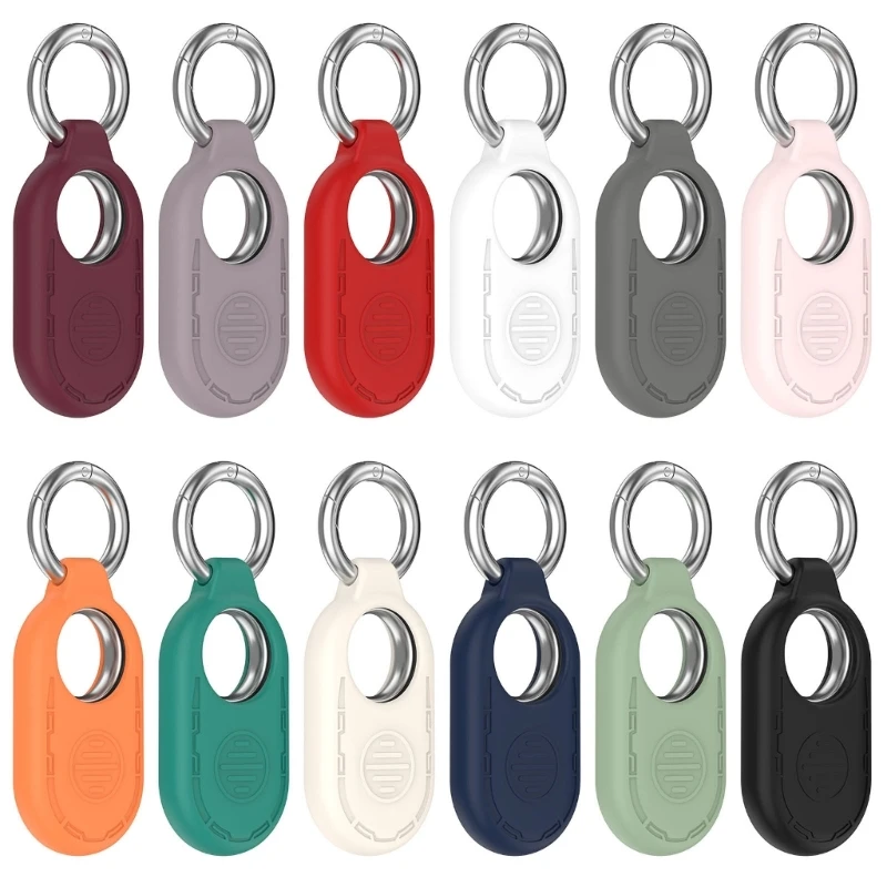 Silicone Case Protective Cover For Samsung Galaxy Smart Tag 2 Anti-scratch Sleeve Housing Carrying Case With Keychain