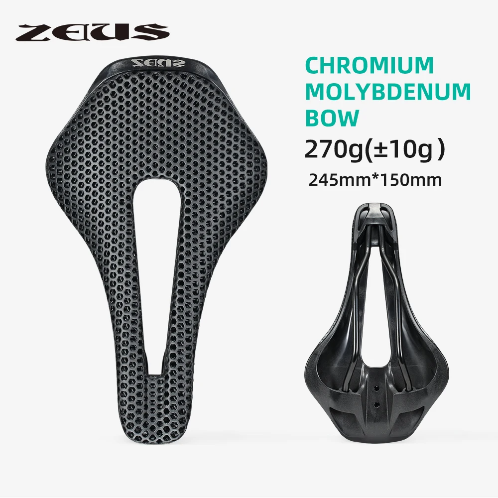 

Zeius Road Bike Seat Cushion 3D Printed Hollow Breathable Bicycle Seat Cushion Chrome Molybdenum Bow Nylon Base Shell Seat