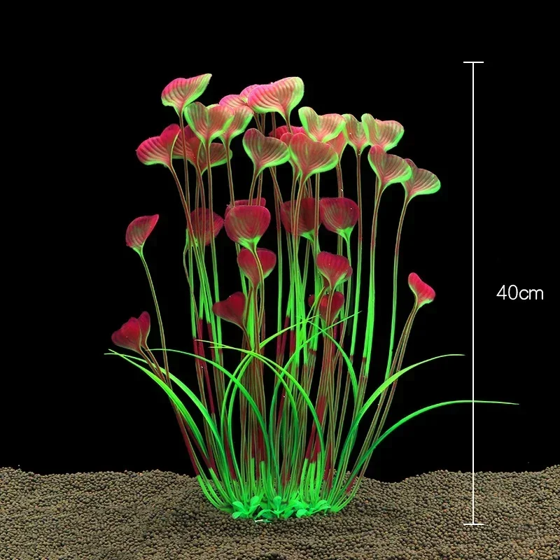 1 adet Yapay Sualtı Bitkileri akvaryum balık tankı Deniz Yosunu Dekorasyon Yeşil Mor Su Çim Görüntüleme Süslemeleri Ev için