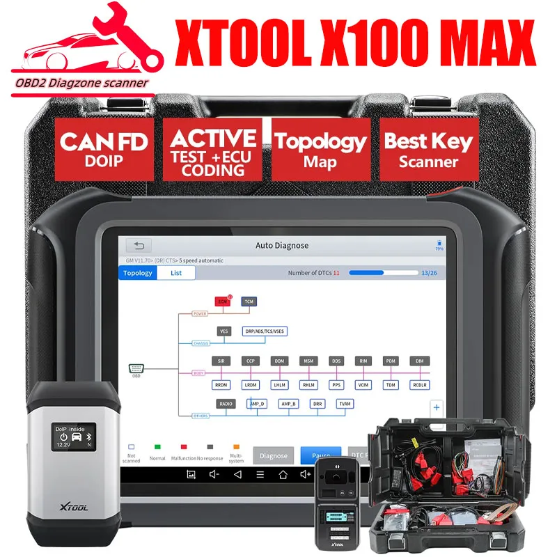 

Программатор автомобильных ключей XTOOL X100 MAX, инструмент для диагностики IMMO Elite с кодированием KC501 ECU, полная двунаправленная обновленная версия X100 PAD3