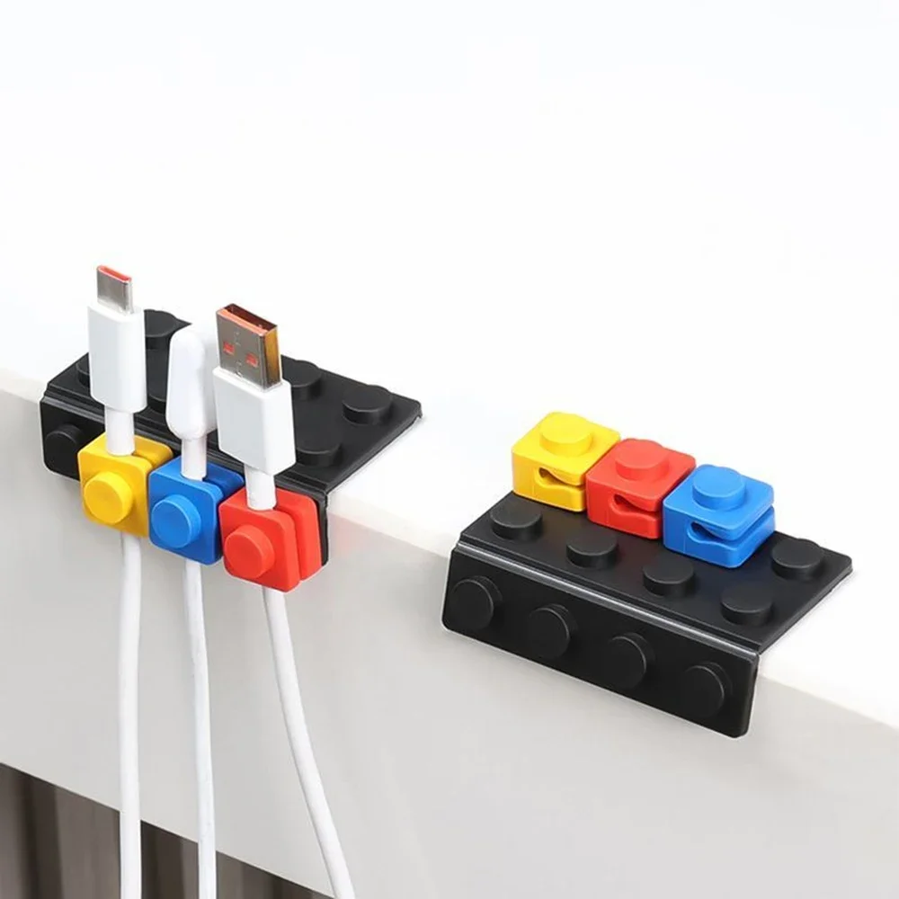 Block-Shaped Cable Organizer Desktop/Wall-Mounted Phone Cable Organizer Charging Cable Storage