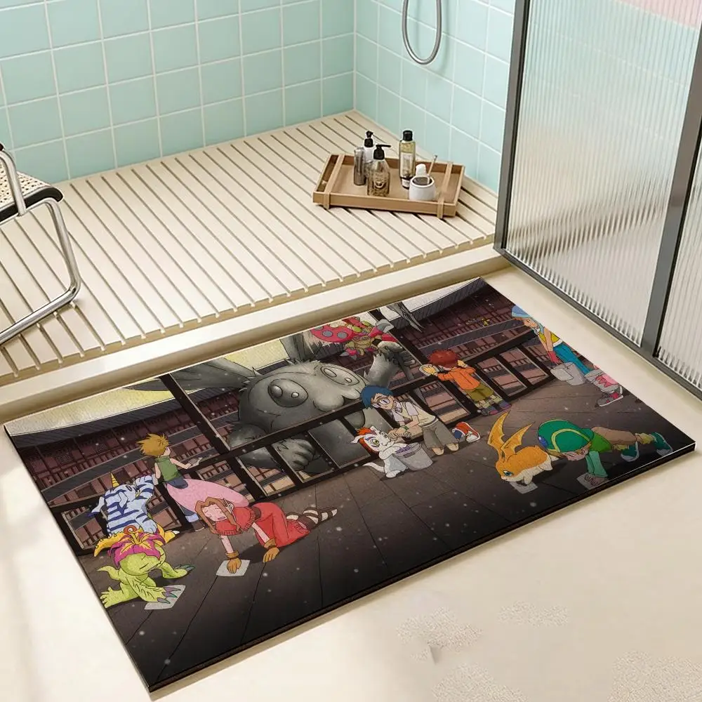 Floor Mat Diatomaceous Earth Bath Mat, QuickDrying, Water Absorb，MultiScene Household Floor Mat D-Digimon