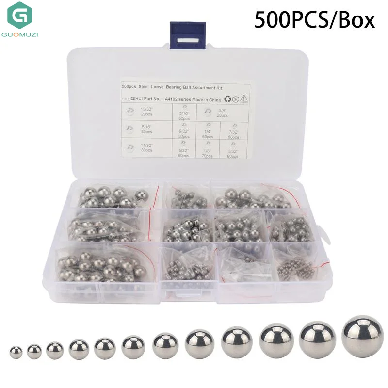 500Pcs/Box Silver Bicycle Carbon Steel Loose Beads Ball Bearing For Bottom Bracket Hub Headset Use MTB Road Bike Accessories