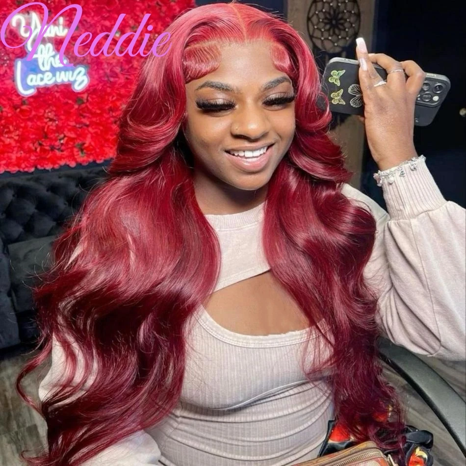 Body Wave Red 13x4 Lace Front Wigs 99j Burgundy 13x6 Hd Lace Frontal Human Hair Wigs Colored Pre Plucked Brazilian Wig For Women