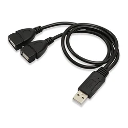 Universal USB 2.0 Male To Dual USB 2.0 Female Jack Splitter 2 Port USB Hub Data Cable Adapter Cord For Laptop Computer