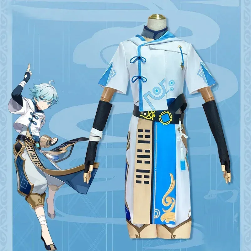 

Impact Chong Yun Косплей Костюм Униформа Парик Аниме Костюмы на Хэллоуин для мужчин Игра ChongYun