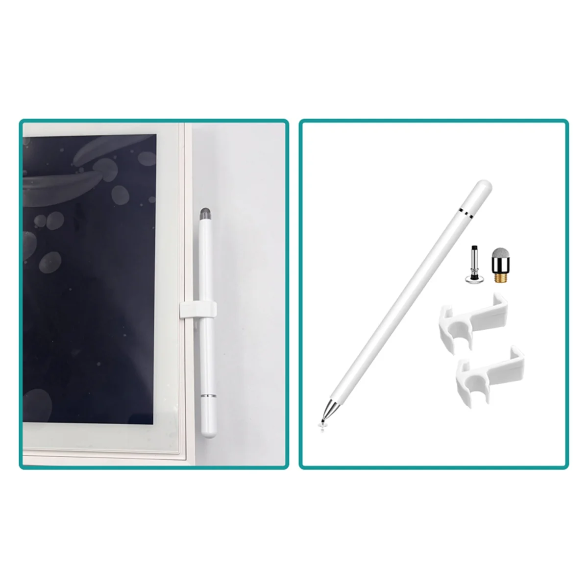 2025+ Stylus and Mount for Skylight 15inch Calendar Dual Tip Stylus with Mesh and Disc Tips Stylus Holder Mounts to Calendar