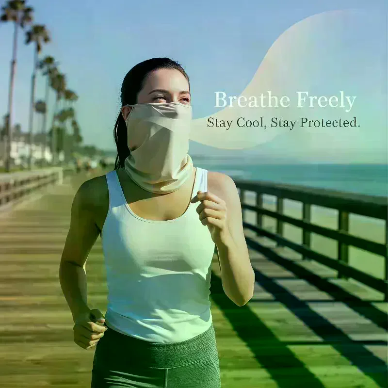 

Ice Silk Women Face Mask UV Defense Elegant Neck Cover Lightweight Outdoor Sun Protection for Driving