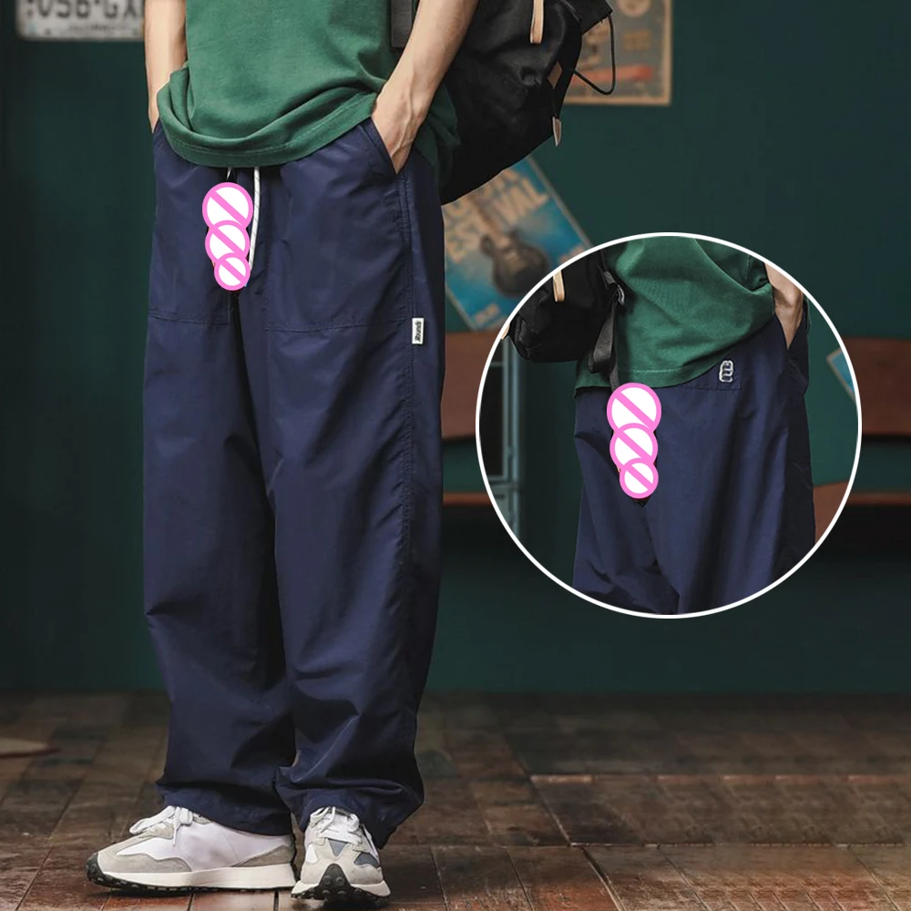 

Невидимые открытые промежности для секса на открытом воздухе, быстросохнущие широкие мужские брюки-карго для кемпинга, прямые свободные брюки, новые спортивные штаны для десантника