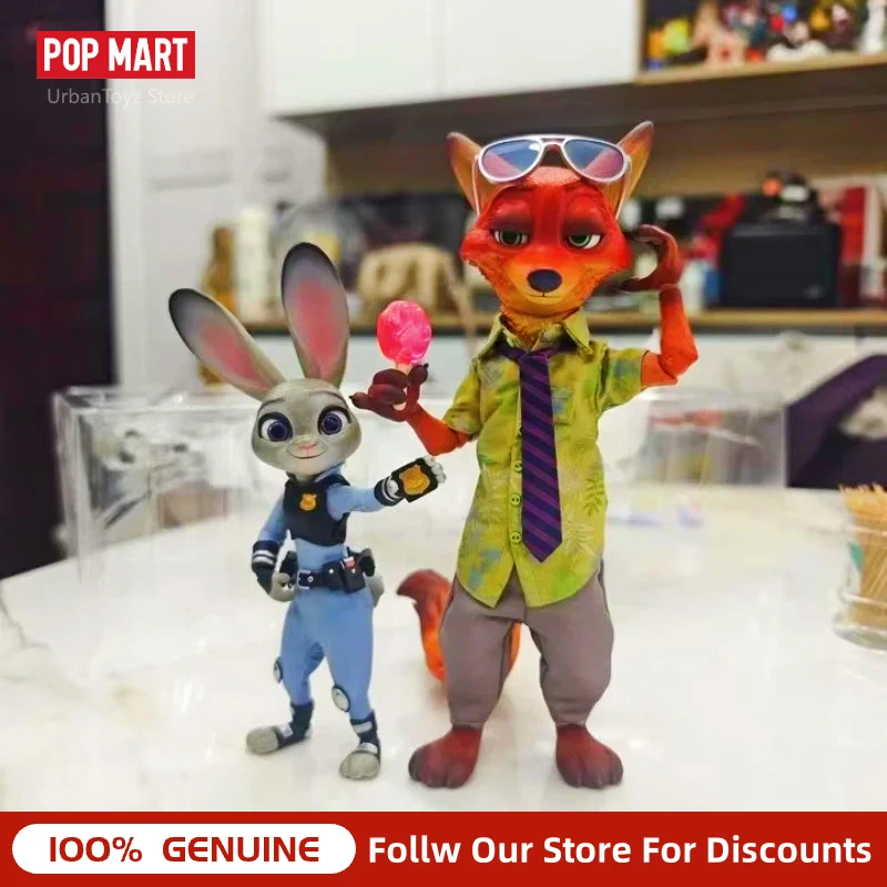 

Оригинальная коллекционная фигурка POP MART GONG Zootopia: Ник Уайлд и Джуди Хоппс в одежде, подвижная кукла, сюрприз-бокс, подарок