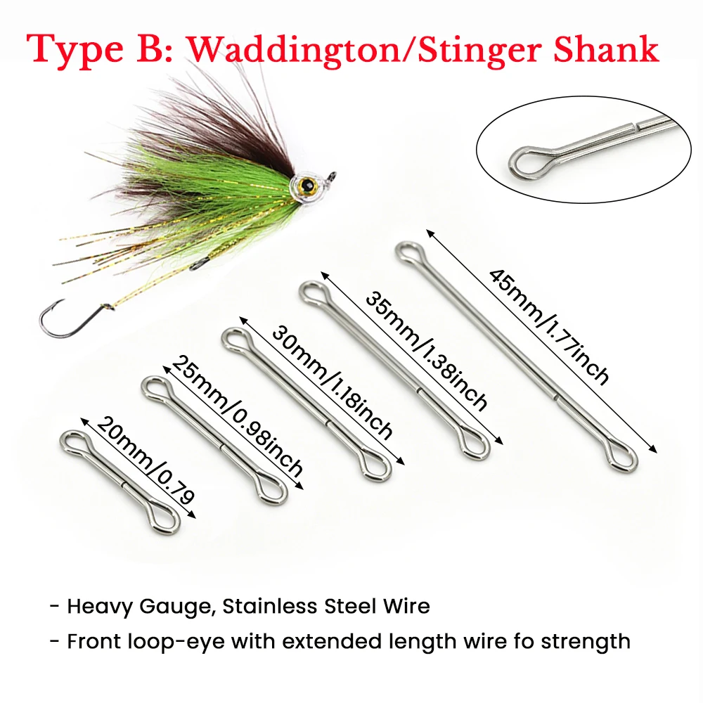 ICERIO 20/30 Stück Edelstahl Gelenkige Fischgräten Mehrteilige Streamer Fliegenbindematerialien 10-55mm Größen Salzwasser Finesse Changer – Detail 3