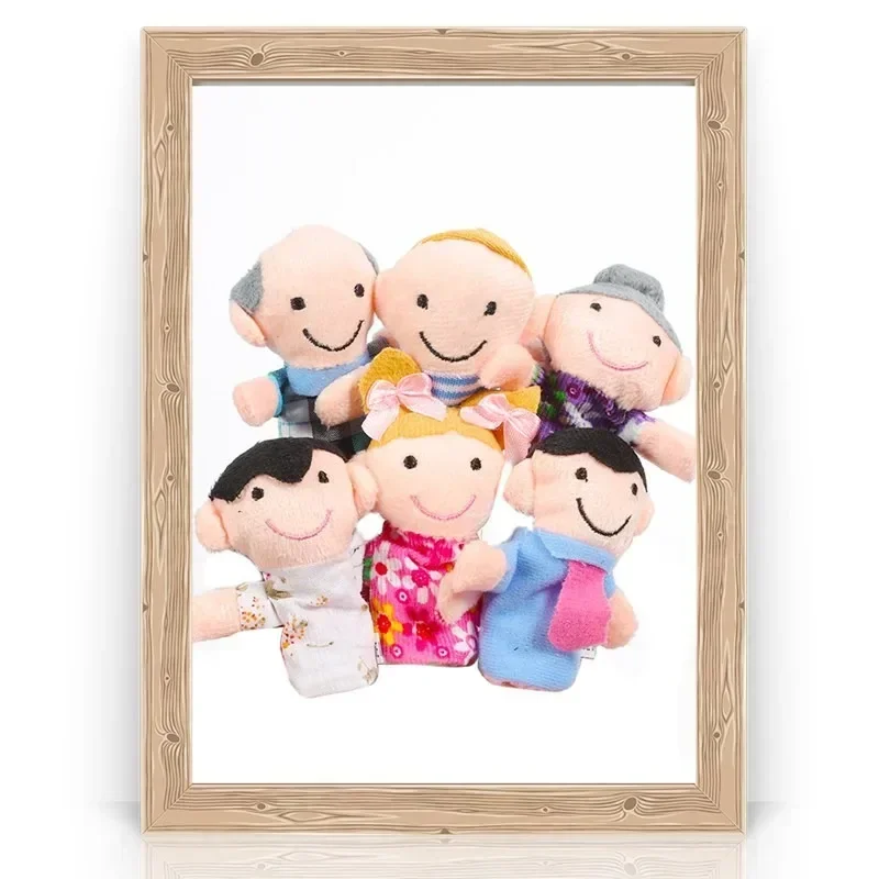 6 Stuks Cartoon Dier Familie Vinger Pop Zacht Pluche Speelgoed Rollenspel Verhaal Doek Pop Educatief Speelgoed Voor Kinderen Cadeau