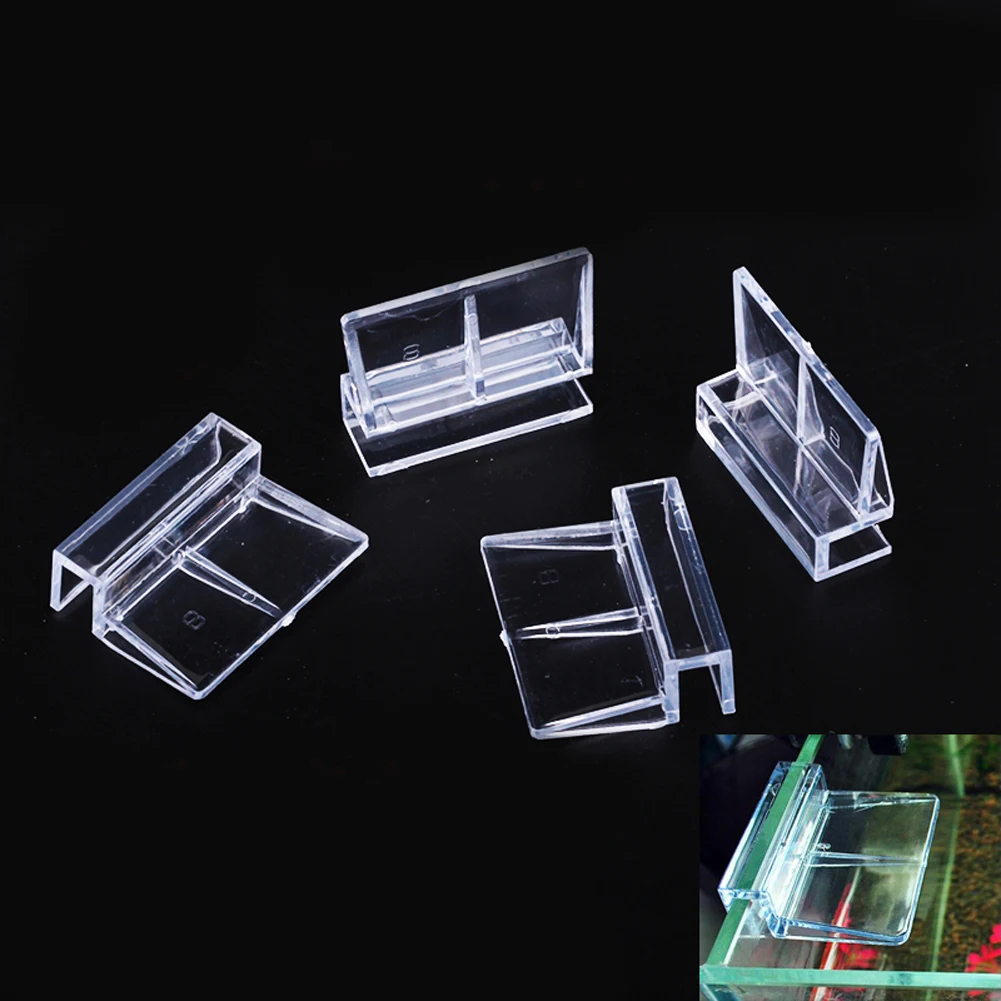 4pcs Clear Acrylic Aquarium Fish Tank Glass Cover Clip Support Holder 6/8/10/12mm Assorted Aquarium Cover Bracket Clip Universal