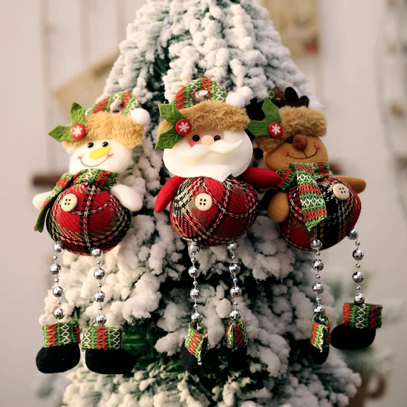 Bonecas de natal papai noel boneco de neve veados brinquedos ornamentos bonito pingente decoração ano novo 2025 natal decoração para casa presentes ﻿