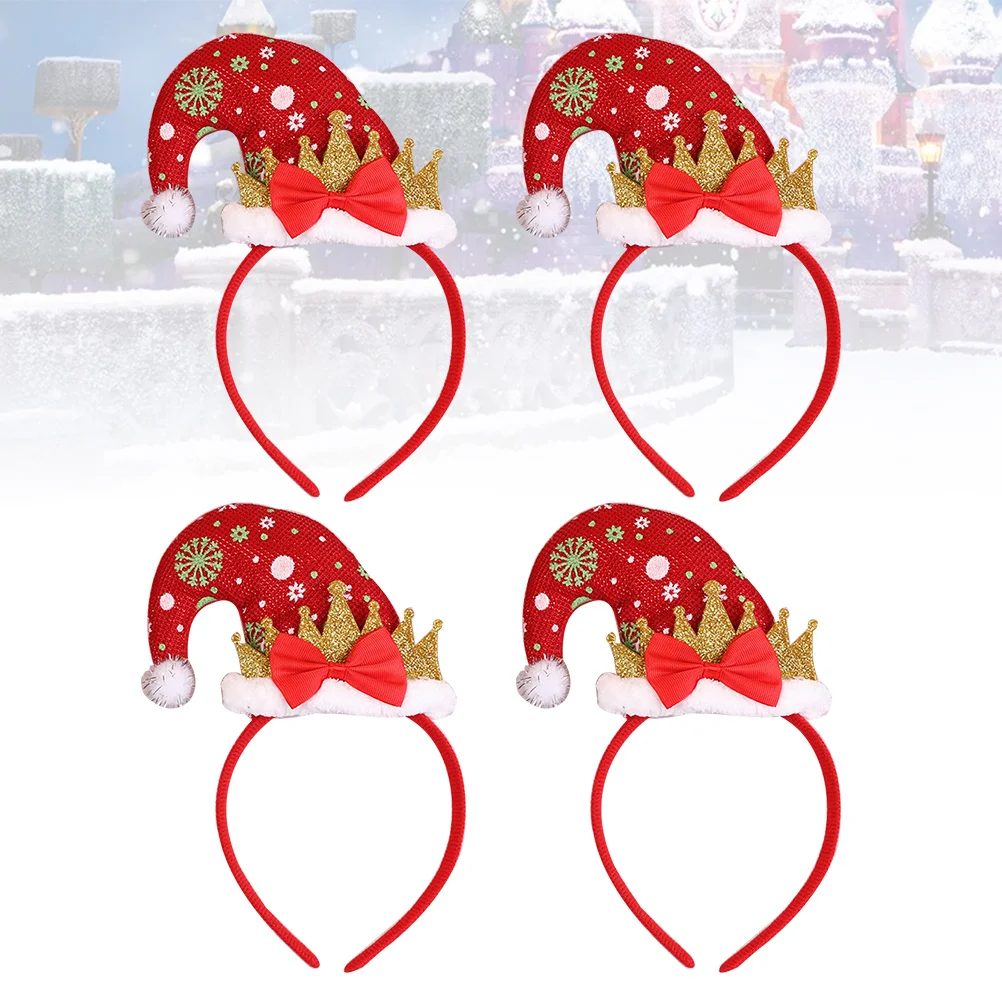 

4Pcs Christmas Hair Hoops Stylish Hair Bands Lightweight Headdress Party Supplies Photo Props Holiday Gift Headdress