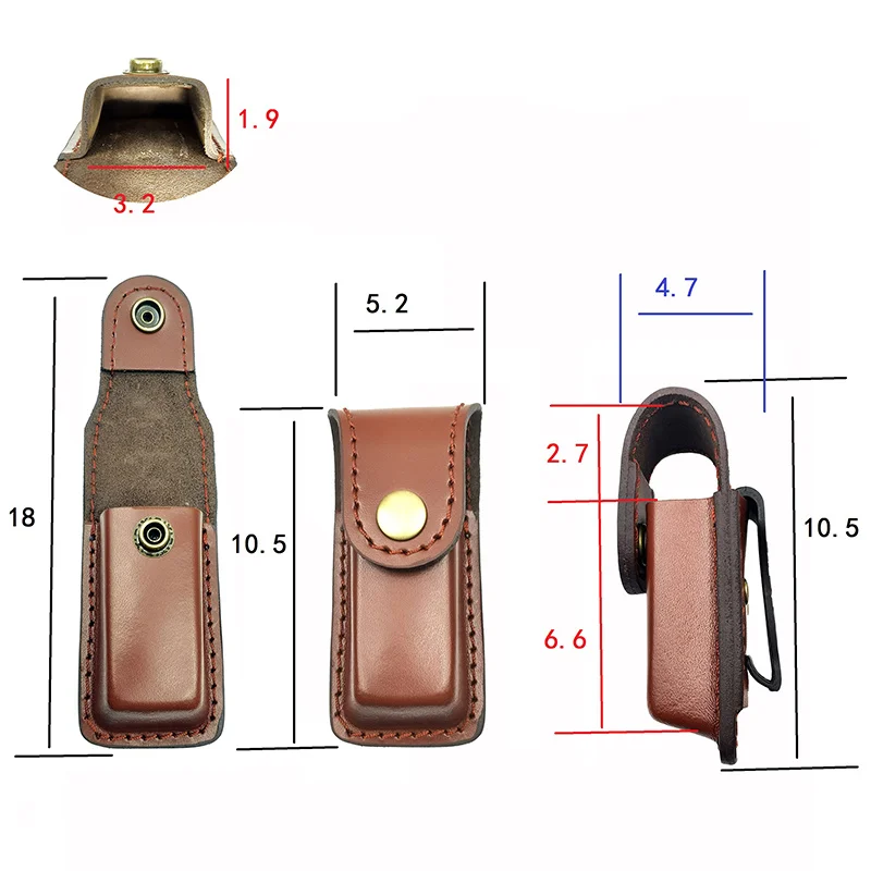 Genuine Leather Scabbard Folding Tool Leather Case for 91/111MM  Folding Knife Cover Buck JEEP Protective Shell