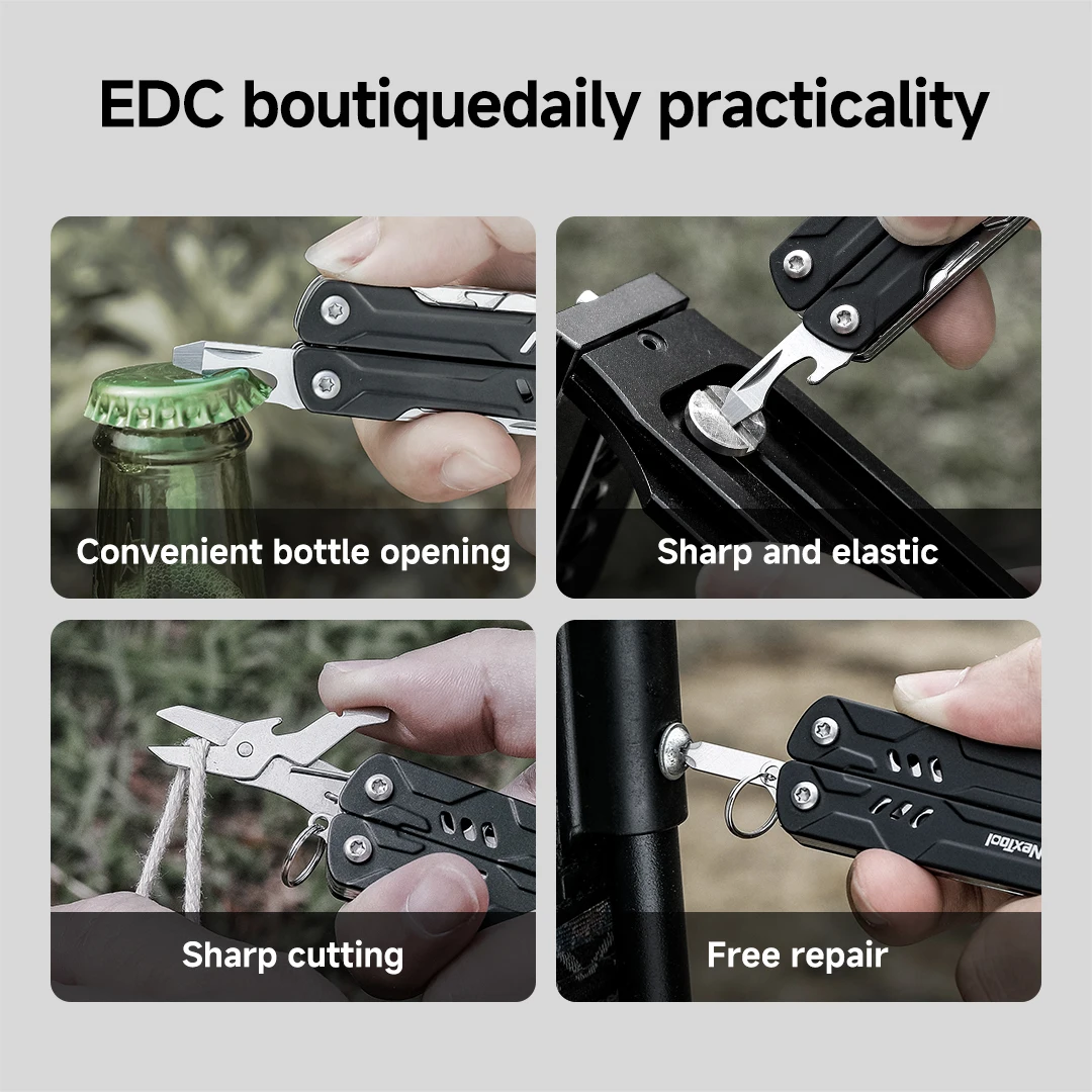 NexTool Mini Sailor Pliers Lite 10 In 1 Bladeless Multitool Scissors Screwdriver Portable EDC Keychain Multi Tools for Travel