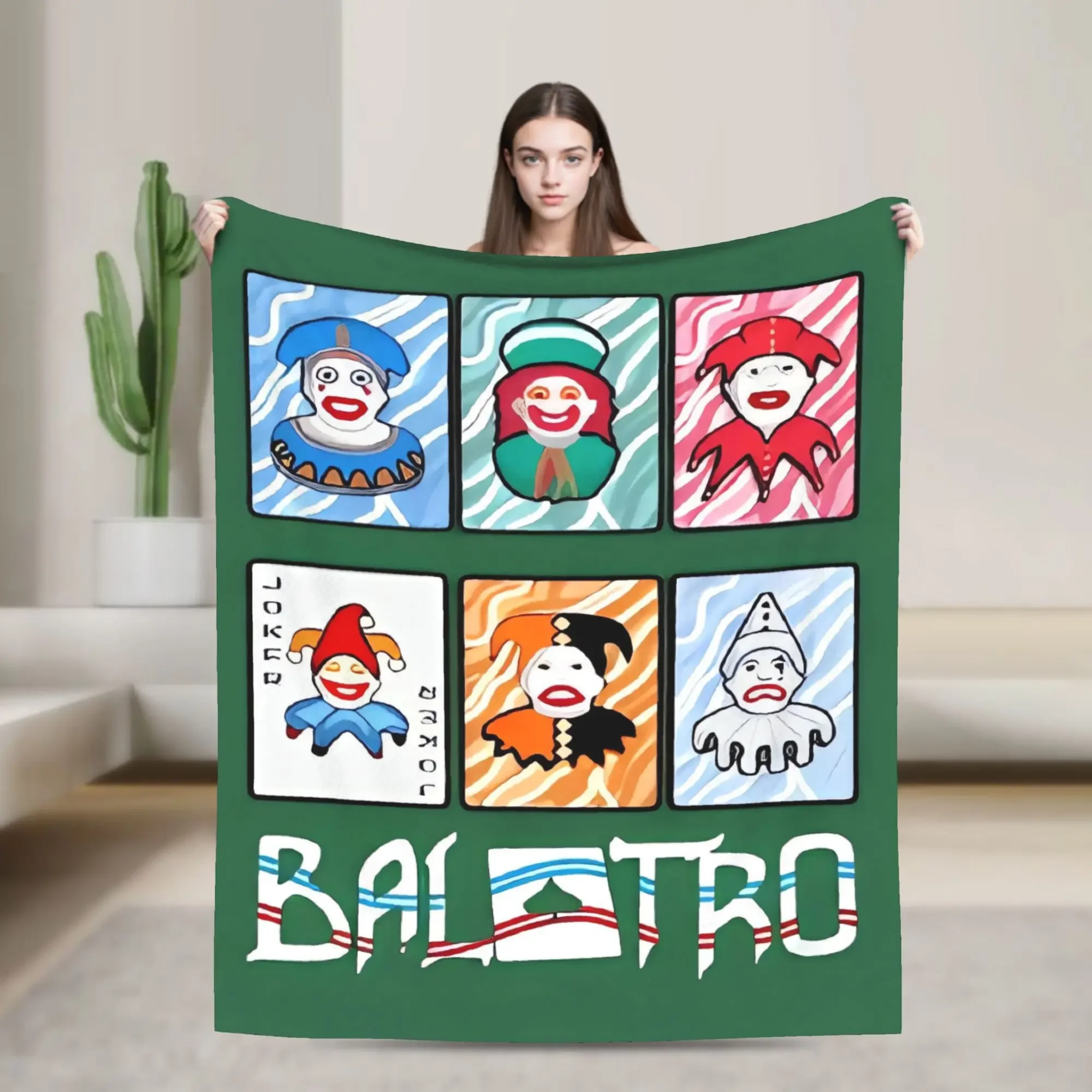 

Balatro Joker Cards Warm Blankets Picnic Plush Bedding Throws Novelty Outdoor Flannel Bedspread Sofa Bed Cover