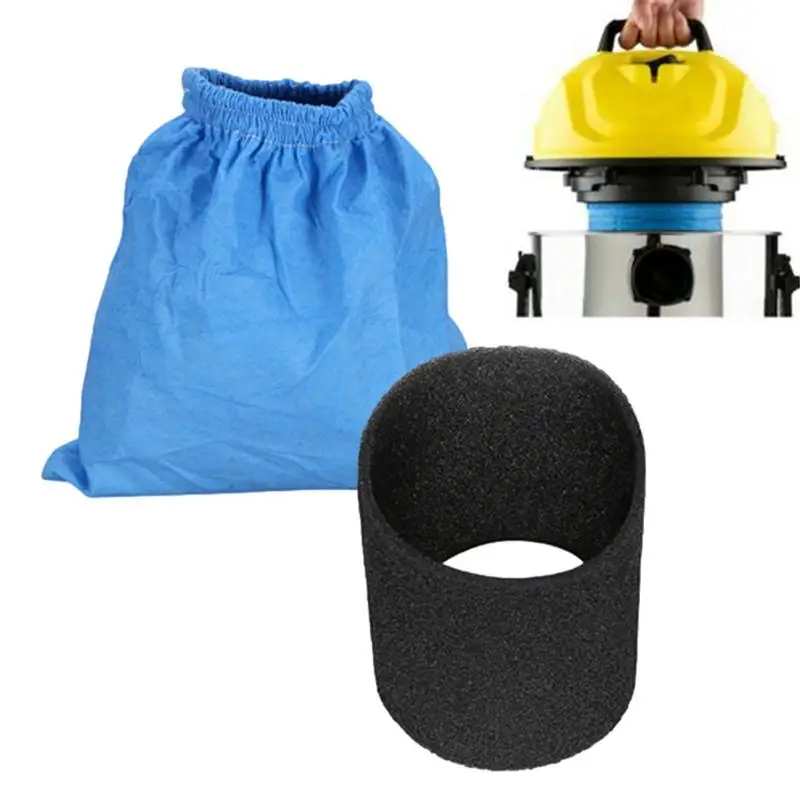 Textile Filter Bags Wet and Dry Foam Filter for Karcher MV1 WD1 WD2 WD3 Vacuum Cleaner Filter Bag Vacuum Cleaner Parts