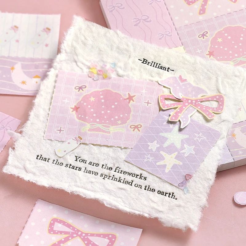 50 ورقة حالمة تاون سلسلة Kawaii Ins كتيبات لطيف الديكور رسالة ملاحظات DIY بها بنفسك اليدوية سجل القصاصات اللوازم الجمالية