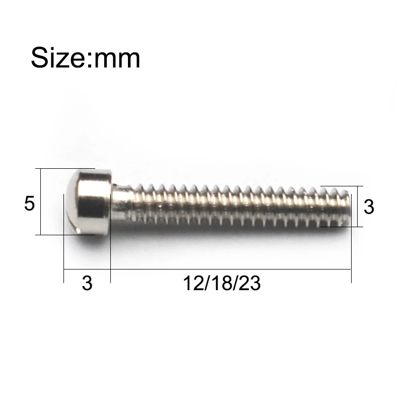 100pcs M3x12/18/23MM Slotted Polepiece for Humbucker Adjustable Screw Cup Head Pickup Polepiece Screws